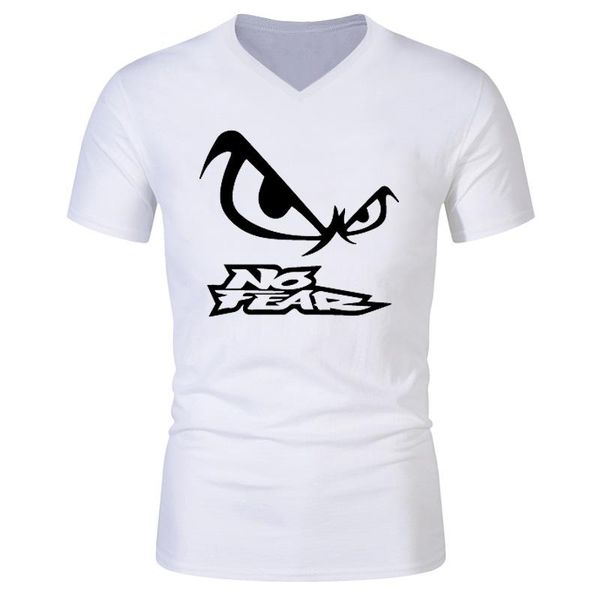

men's t-shirts novelty funny no fear print t shirt men cotton short sleeve v-neck tshirt summer plus size streetwear hip-hop tees, White;black