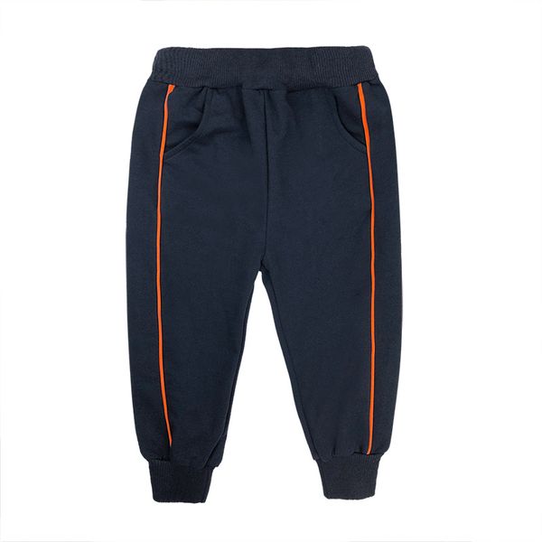 

children-clothing casual boy sports pants navy blue solid cotton elastic waist running soft trousers outwear for boys 2-6y