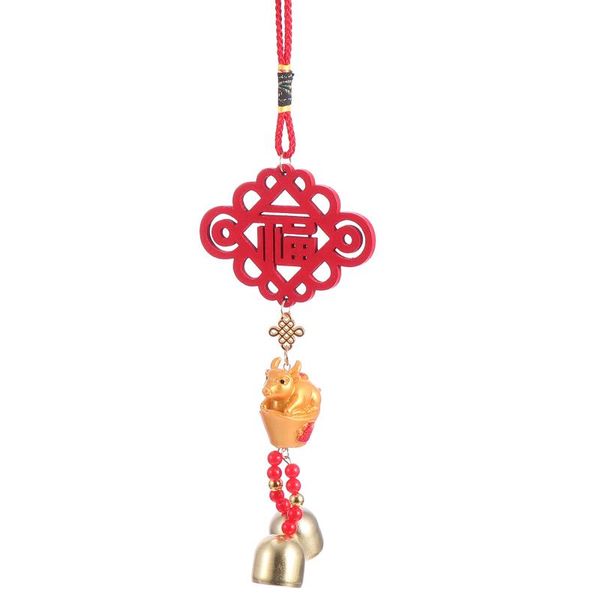 

interior decorations 1pc car rearview mirror cattle pendant chinese style hanging ornament