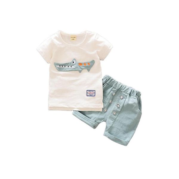 

clothing sets summer toddler fashion clothes baby boys cartoon t shirt shorts 2pcs/sets infant kids casual costume children cotton tracksuit, White