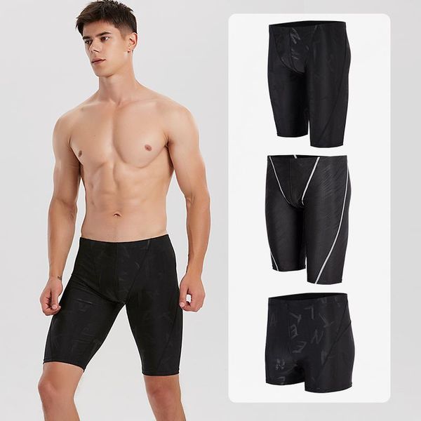 

summer men swimsuit boys boxer shorts swim trunks beach swimming surfing suits waterproof print rash guards diving set men's swimwear