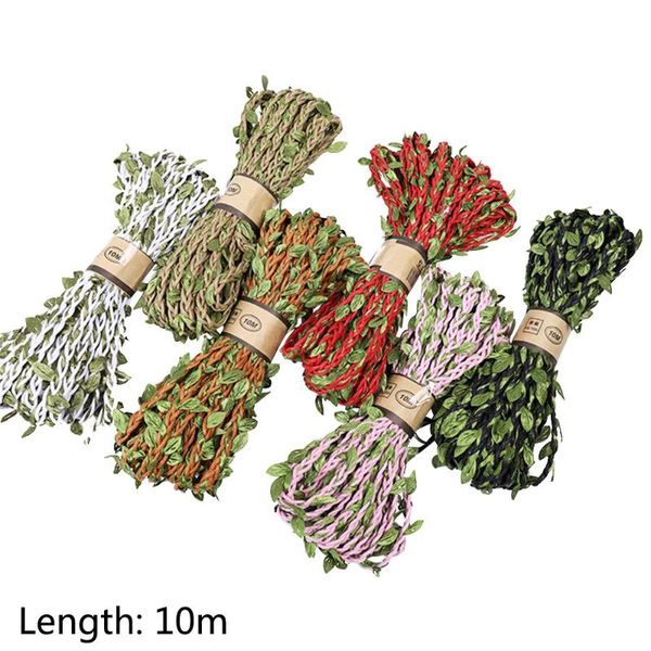 

decorative flowers & wreaths 10m artificial vine leaf plant wax rope for wedding box decoration handmade diy leaves garland home cloth party
