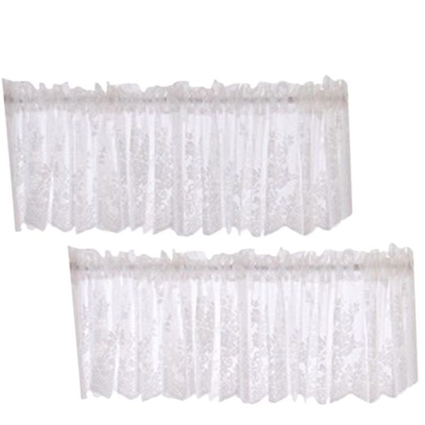 

short curtain lace half window light transmission for home kitchen balcony 74x61cm white & drapes