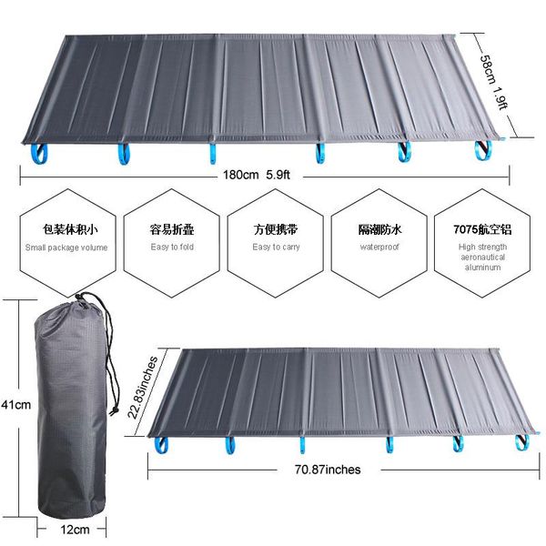 

camp furniture folding camping cot for adults outdoor portable aluminium bed