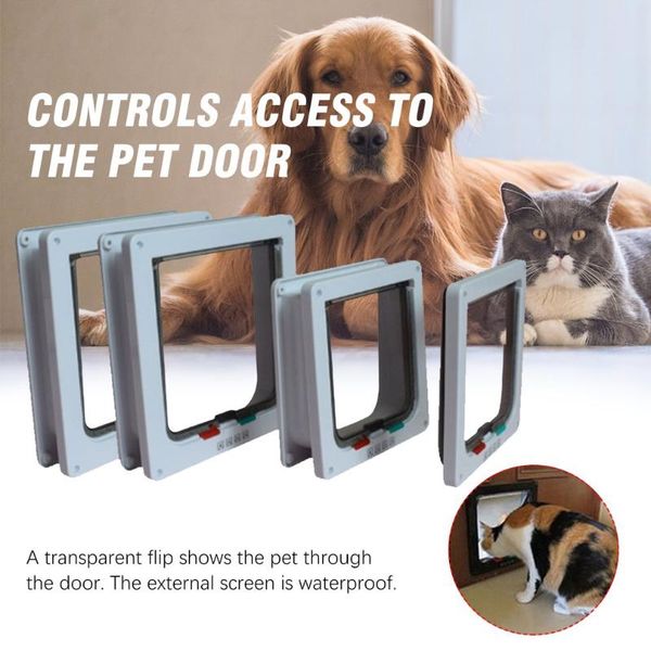 

cat flap door with lock security for dog kitten small pet gate kit supplies carriers,crates & houses