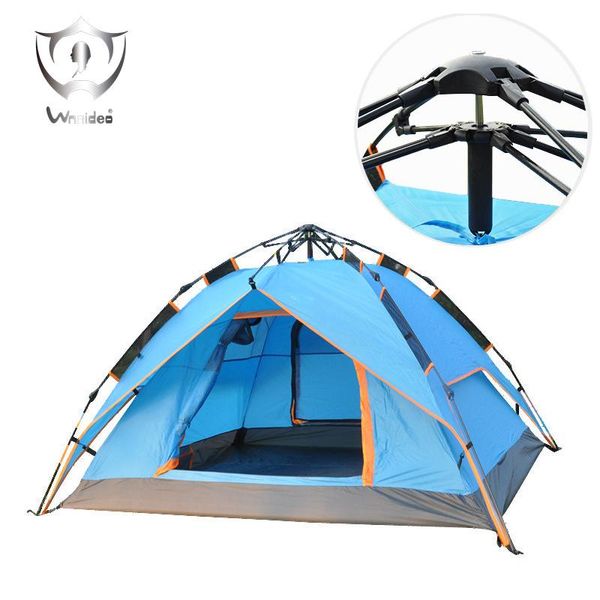 

wnnideo 3-way up instant tent with waterproof rain,for camping 2-4 person (2 adults/ 3-4 teens or kids), blue tents and shelters