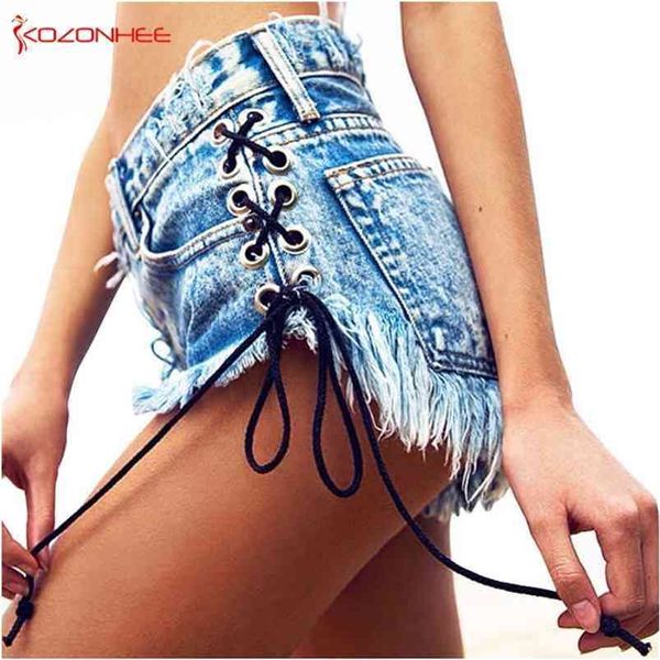 

vintage snowflake inelastic women denim shorts with high waist straps tassel female summer for women's jeans 210624, White;black