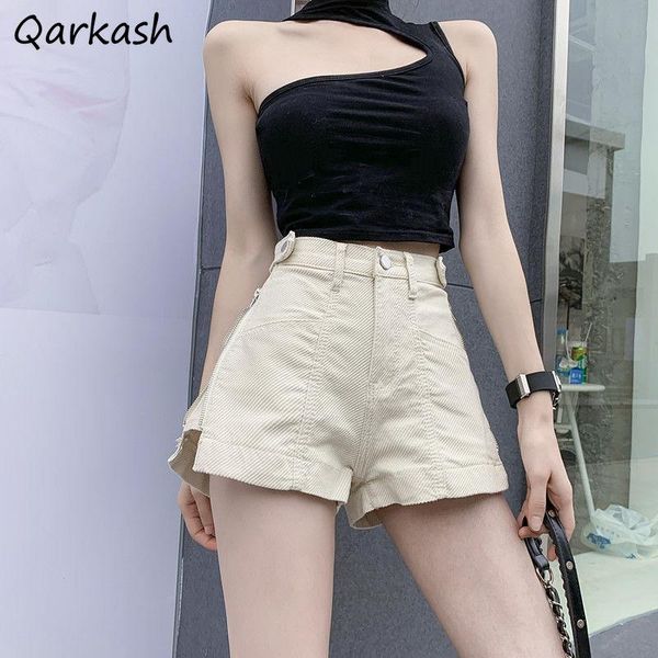 

women's shorts women all-match college denim ladies zipper design leisure slim ins korean style high waist summer feminino chic, White;black