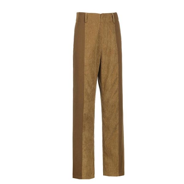 

women's pants & capris cozy trousers women corduroy straight tube wide legs casual high waist elastic zip bright color fitness fashion, Black;white