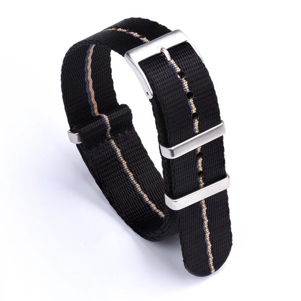 

watch bands premium quality herringbone 20mm 22mm seatbelt band nylon nato strap material design for military, Black;brown