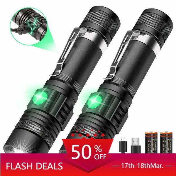 

2021estled torch powerful torches usb rechargable for camping [2 pack] flashlights