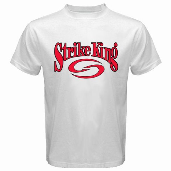

new strike king fishing logo men's white t-shirt size s-3xl, White;black