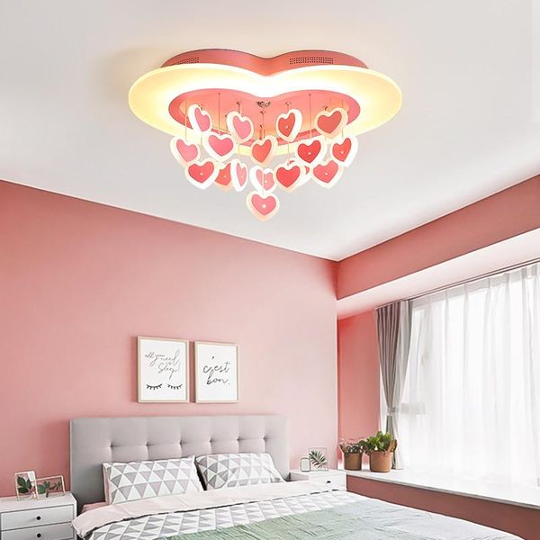 

nordic romantic pendant heart modern led chandelier lighting ceiling wedding kid girls room princess bedroom hanging chandeliers