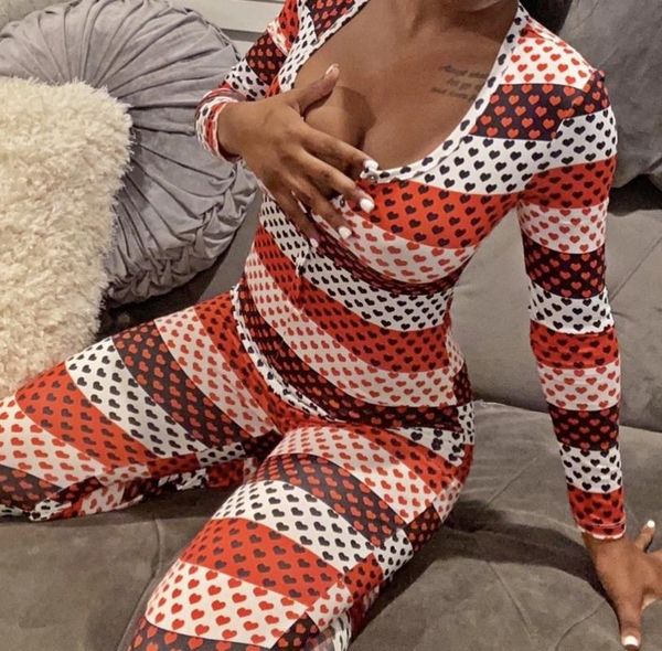 

women's jumpsuits & rompers women 2021 autumn cute long sleeve sleepwear female buttons printed pattern leotard homewear, Black;white