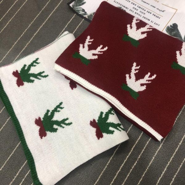 

scarves fashion fawn scarf female christmas holiday festive warm knitting winter versatile cotton, Blue;gray