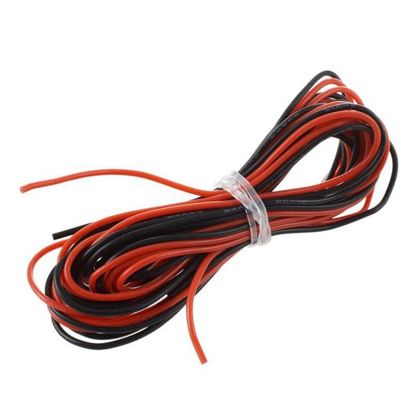 

other lighting accessories 2x 24 gauge awg silicone rubber wire cable red black flexible