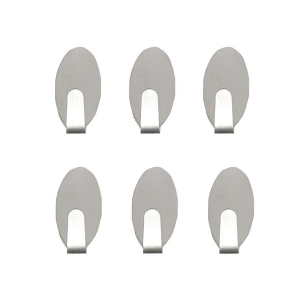 

6pcs stainless steel drill adhesive single robe hook towel coat wall mount hooks clothes hanger for bathroom kitchen (oval+s) & rails