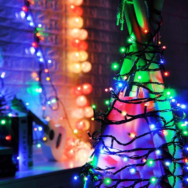 

strings 100m outdoor led fairy string light christmas party holiday lighting black wire wedding garland for garden fence