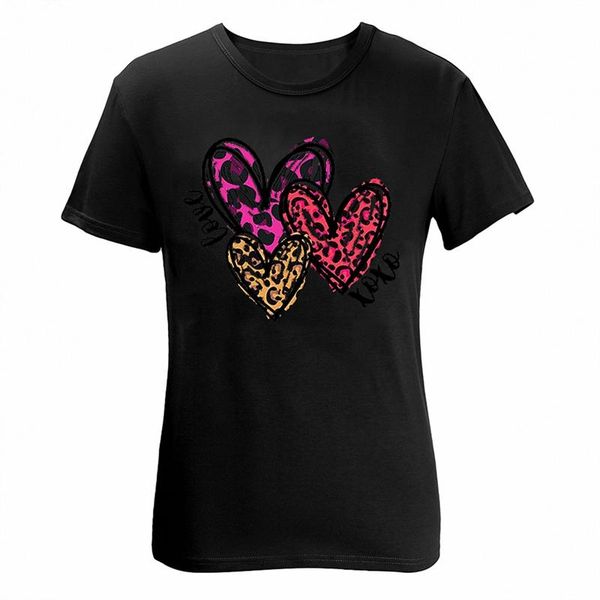 

women's t-shirt fashion casual love letter print short sleeve top, White