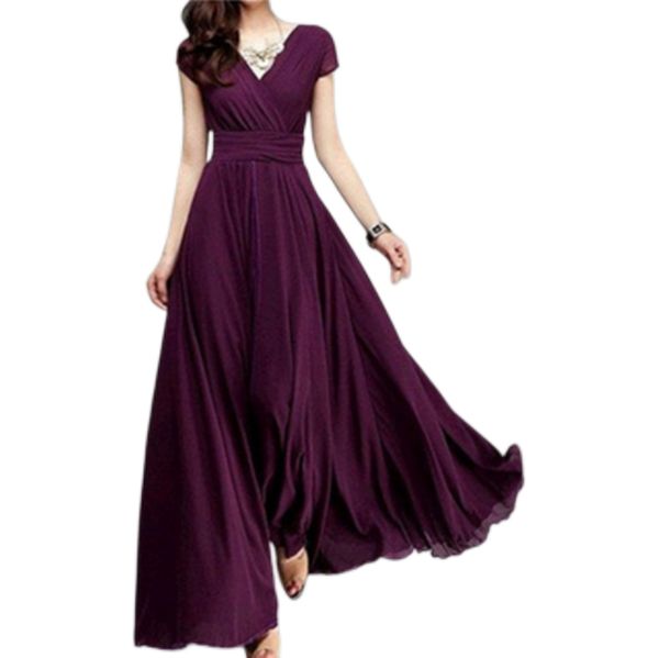 

women's deep v neck short sleeve slim waist maxi dress evening party dresses clothing plus size, Black;gray
