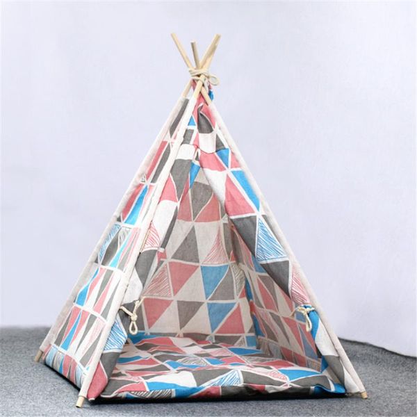 

pet tent indoor cat house breathable removable wood dog multi color thick mat four corner supplies heimtierbedarf beds & furniture