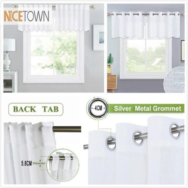 

linen textured translucent semi-voile sheer drape valance for small window &home kitchen&livingroom,1 panel curtain & drapes