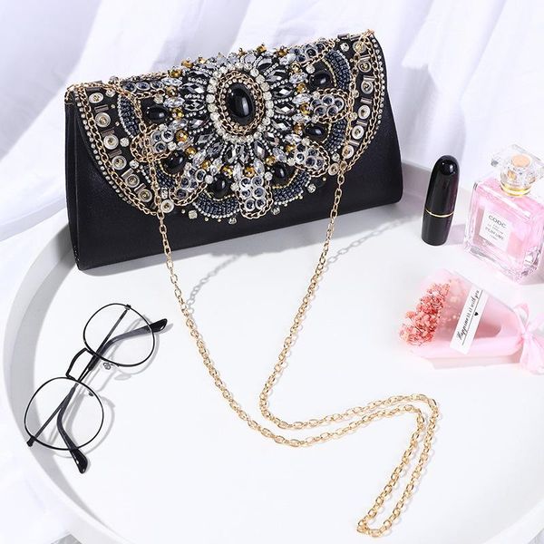 

dian sheng diamond-encrusted evening bag clutch chain cross-over dinner dress bride banquet bags