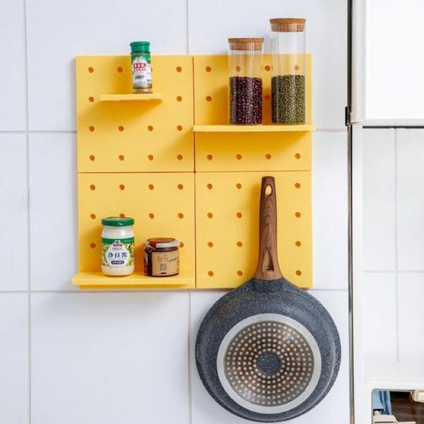 

hooks & rails punch wall mounted storage rack multifunction plastic organizer kitchen bathroom shelf hanging shelves