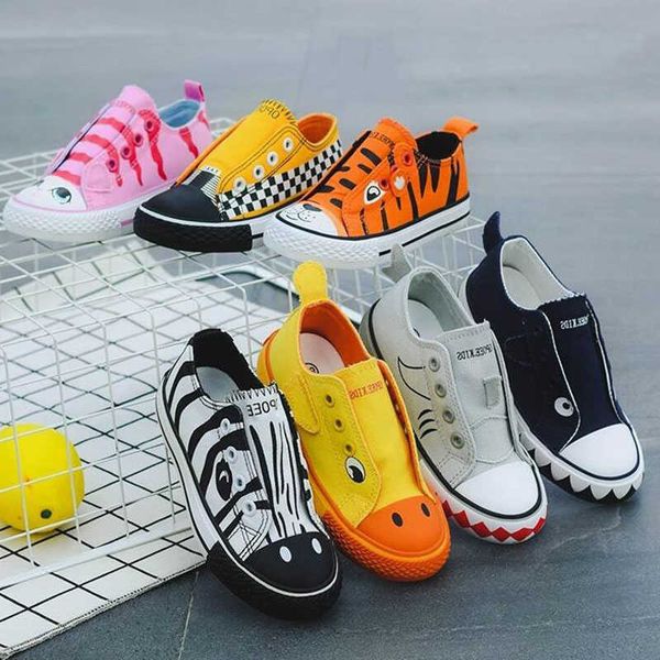 

children's canvas shoes boys and girls cartoon shoes baby spring soft bottom shoes cute animal set of feet infant canvas 210713, Black