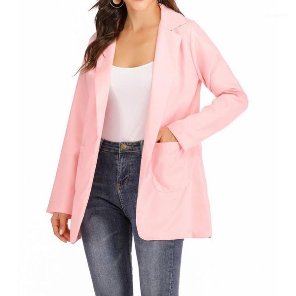 

women's suits & blazers women jacket autumn winter fashion casual suit turn-down collar cotton slim leader sleeves small solid, White;black