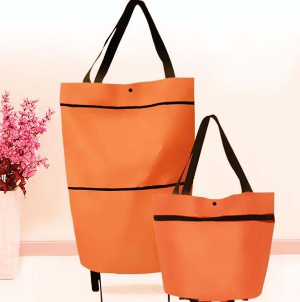 

shower caps folding shopping pull cart trolley bag with wheels foldable bags reusable grocery food organizer vegetables