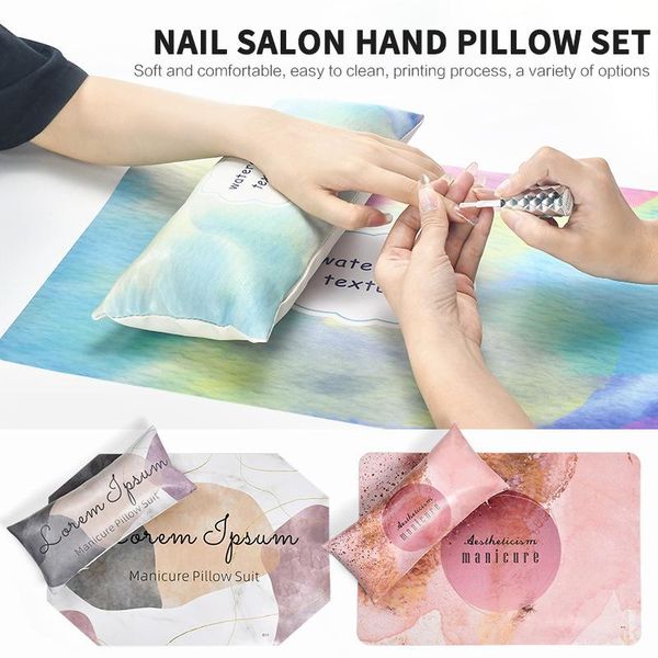 

nail art kits 6 color gilt european style hand pillow set cushion high-end pu leather professional shop mini portable soft rest