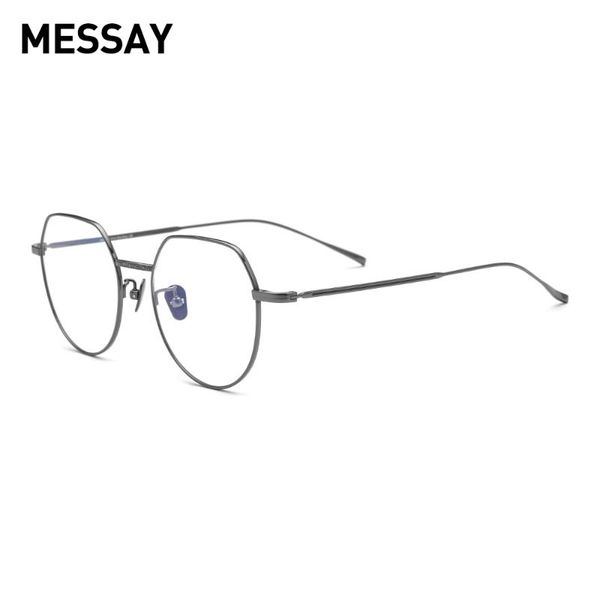 

fashion sunglasses frames messay eyeglasses retro vintage optical titanium glasses frame myopia spectacle polygon prescription lens ms85560, Black