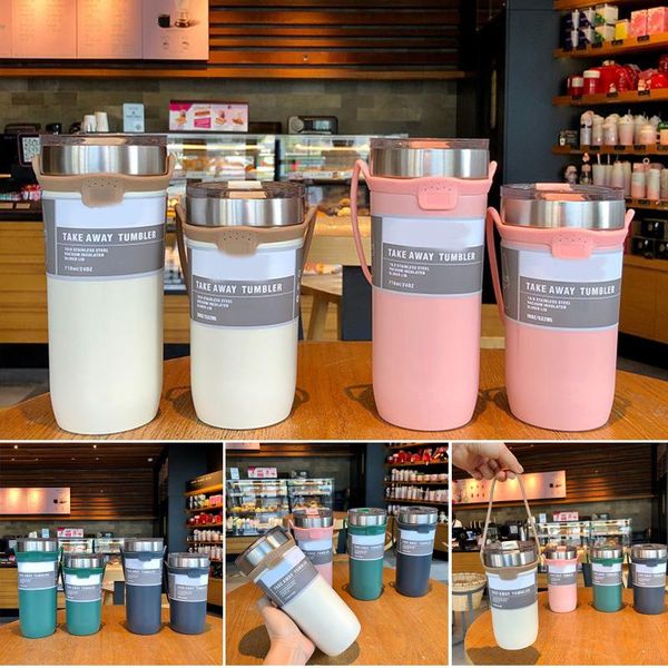 

water bottles portable vacuum flask stainless steel cup creative personality large-capacity coffee e7