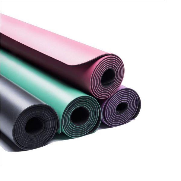 

yoga mats natural rubber mat beginners assist position line positioning pu non-slip exercise