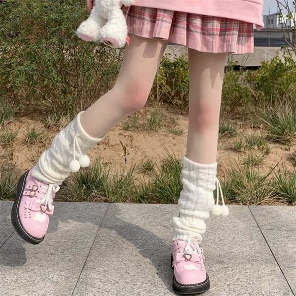 

leg warmers ankle warmer calf socks lolita warmer women long woman winter boot cuff socks knee high boots 211221, Black;white