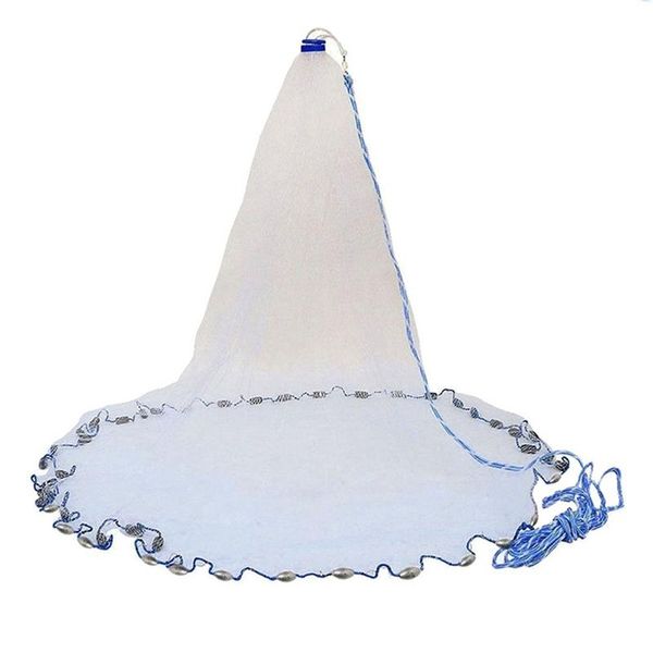 

ad-10ft 3meter fishing net bait easy throw hand cast strong nylon mesh sinker accessories