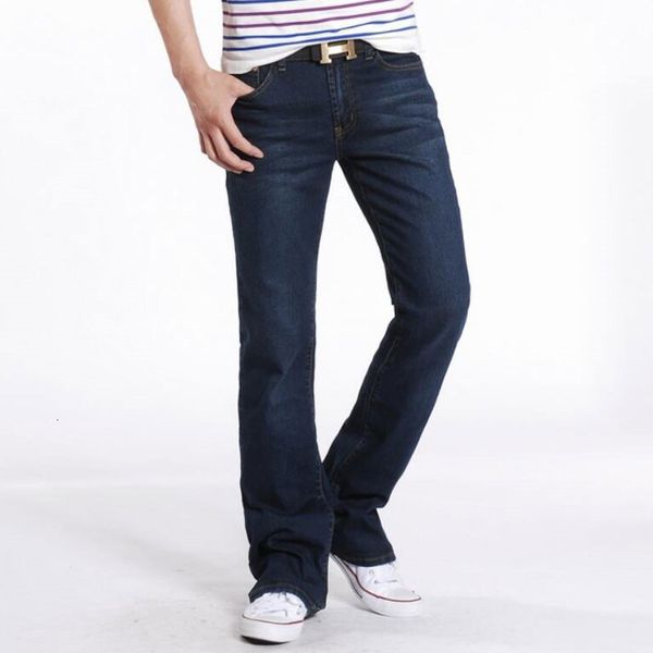 

japan and south korea autumn men's dark blue denim stretch jeans