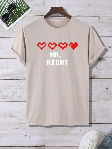 

men heart & letter graphic tee b7sx#, White;black