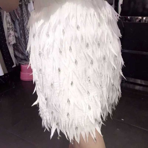

women skirt womens s feather black evening high waist fringed s spring party wear 210601