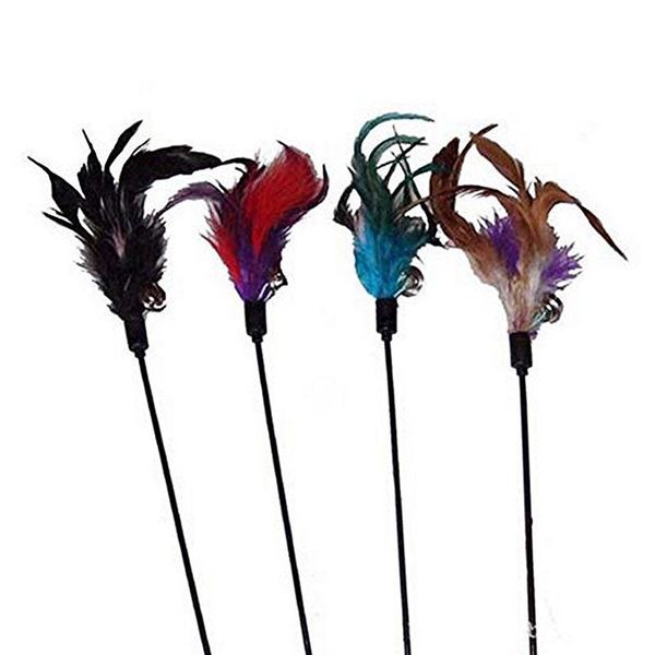 

cat toys 4 pcs / lot artificial feather toy for random color