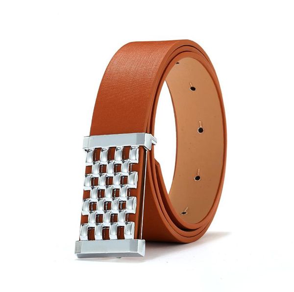 

belts 2021 for men bull head buckle design grid imitation leather pu special offer casual, Black;brown