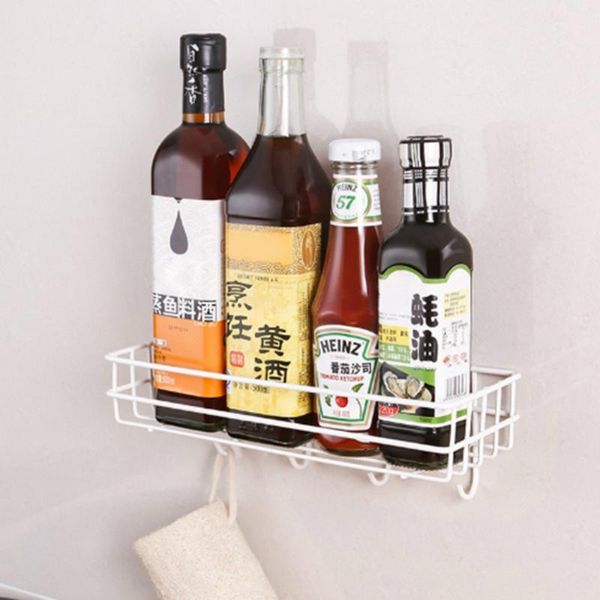 

perforated bathroom towel rack washstand cosmetic storage wall-mounted row hook kitchen supplies hooks & rails