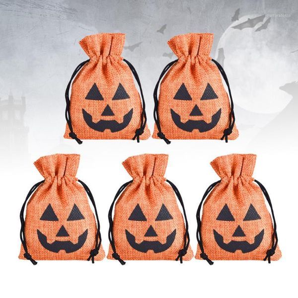 

gift wrap 5pcs drawstring bag pumpkin candy and pocket orange1