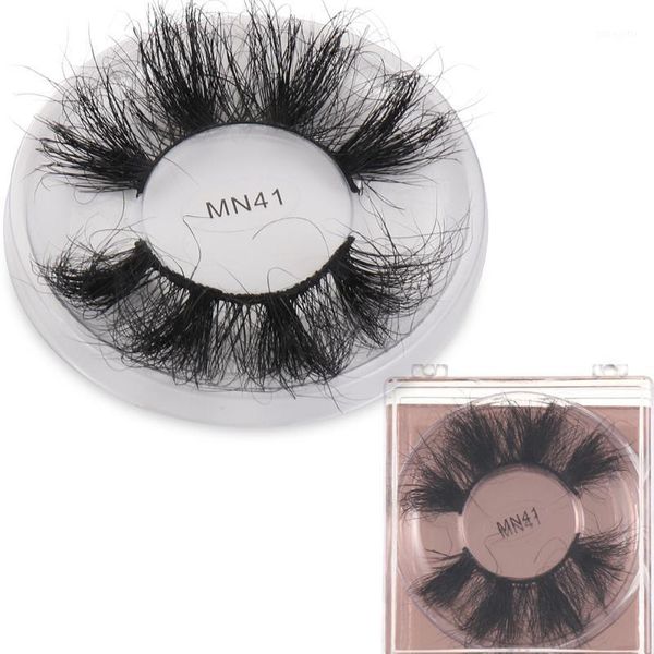 

27mm long false eyelashes 100% 3d mink hair fake fluffy wispies dramatic handmade extension eye makeup tools1