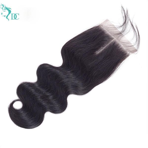 

hair closure dc body wave 5x5 hd tansparent 100% brazilian human swiss lace 150% density middle part, Black