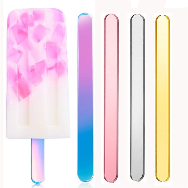 Kullanımlık Akrilik Çakakicle Dondurma Çubuklar Popsicle Sopa Araçları Parti Için Iyilik Çocuklar DIY El Yapımı Yapımı Crafts XBJK2104