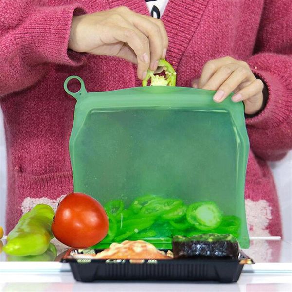 

storage bags j71 silicone food containers leakproof reusable 500ml shut bag cup fresh wrap
