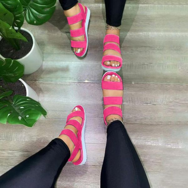 

sandals women summer shoes casual slip on ladies flats woman fashion platform candy color plus size footwear female shoe, Black
