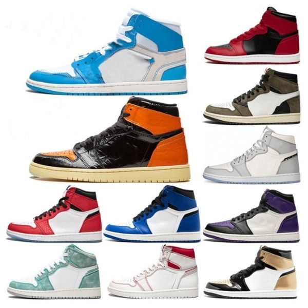 

jumpman 1 basketball shoes athletics sneakers running shoe for men women sports torch hare game royal pine green court eur 36-4751at